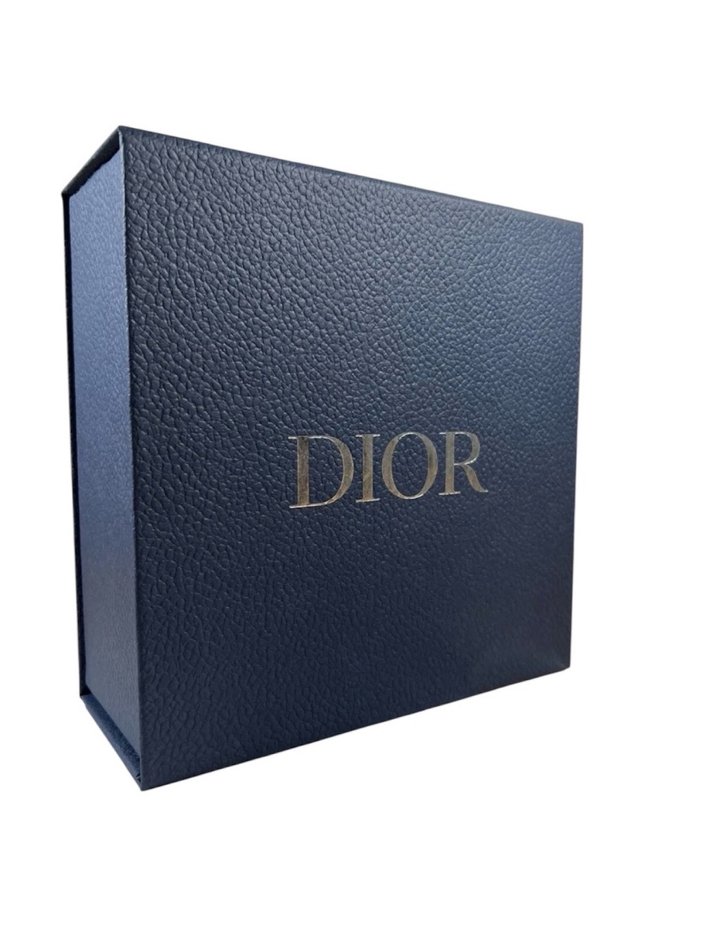 New Dior Navy Blue Magnetic Flap Box with Silver Logo